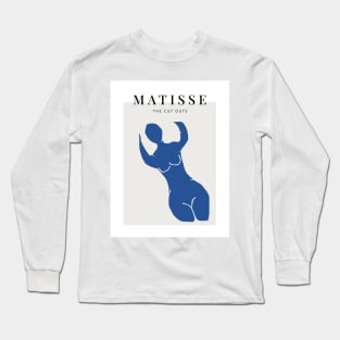 Matisse the blue woman scandivian art print Long Sleeve T-Shirt